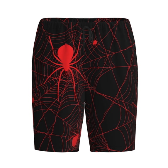 Lsque Red Spider On The Web Mens Sleep Pajama Shorts,Short Pajama Pants, Cotton Ultra-Soft Knit-4X-Large