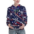 thumbnail image 1 of Lsque Red White Blue Fireworks 1 Pattern Casual Women's Hoodie,Hooded Sweatshirt with Kangaroo Pocket,Pullover Hoodie with Eye-catching Drawstrings-XX-Large, 1 of 7