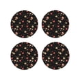 thumbnail image 1 of Lsque Red White Flowers Pattern 4" Drink Coasters Set of 4, PVC Leather Absorbent Coasters, Table Coaster Set Decorative Coffee Cup Coasters Housewarming Gift -Round Shape, 1 of 6