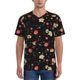 thumbnail image 1 of Lsque Red White Flowers Pattern Mens Polo Golf Shirts Funny Graphics Shorts Sleeve Button Shirts Baseball T-shirt-XX-Large, 1 of 7