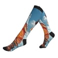 thumbnail image 1 of Lsque Refreshing Citrus Splash Pattern Sport Compression Socks for Men & Women 15-20 mmHg Knee High Nurse Pregnant Running Medical and Travel Athletic, 1 of 6