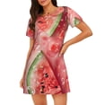 thumbnail image 1 of Lsque Refreshing Watermelon Slices Pattern Nightgowns for Women Sleep Shirts Short Sleeve Nightshirt Pullover Nightdress Soft Sleepwear Relaxed Fit Nightdress, 1 of 6