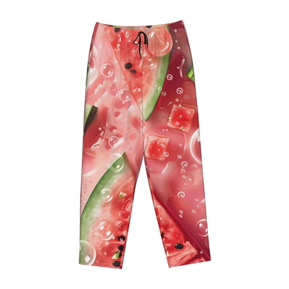 Lsque Refreshing Watermelon Slices Print Women's Pajama Pants, Lounge Pant - Comfortable Home Wear,Elastic Waistband, Stylish Design-X-Large