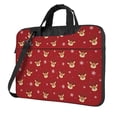 thumbnail image 1 of Lsque Reindeer Faces Festive Red Pattern Laptop Bag – Portable & Slim Single-Shoulder Computer Case with Adjustable Strap, Protective, Lightweight for 13”/14”/15.6” Laptops, 1 of 8