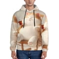 thumbnail image 1 of Lsque Relaxing Cat With Tea Pattern Casual Men's Hoodie,Hooded Sweatshirt with Kangaroo Pocket,Pullover Hoodie-4X-Large, 1 of 7