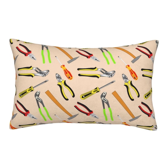 Lsque Repair tools Pattern Pillow Case – Soft & Cozy Throw Pillow Cover, Hypoallergenic Cushion Case for Sleeping Women with Envelope Closure-14"x20"