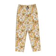 thumbnail image 1 of Lsque Retro 70s 60s Flower Print Women's Pajama Pants, Lounge Pant - Comfortable Home Wear,Elastic Waistband, Stylish Design-Large, 1 of 9