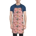 thumbnail image 1 of Lsque Retro 70s 60s Hippie Flower Waterproof Apron Chef Aprons for Men Heavy Duty Chemical Work Apron Extra Long Grilling Aprons with Adjustable Bib Apron, 1 of 9