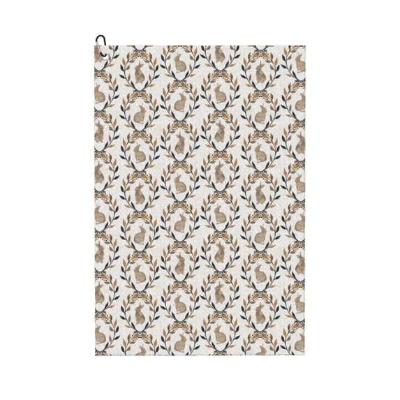 Lsque Retro Bunny Premium Golf Towel - Ultra Absorbent and Quick Drying Microfiber Towel with Carabiner - Gift for Men -24" X 16"