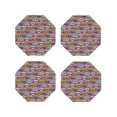 thumbnail image 1 of Lsque Retro Cassette Pattern 4" Drink Coasters Set of 4, PVC Leather Absorbent Coasters, Table Coaster Set Decorative Coffee Cup Coasters Housewarming Gift -Octagon, 1 of 6