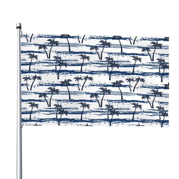 Lsque Retro Coconut Tree Pattern Flag,Retro Coconut Tree Printed Garden Flag 48 x 72 in - Double Sided Small Flags for Yard
