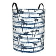 thumbnail image 1 of Lsque Retro Coconut Tree pattern Laundry Hamper Basket, Tall Woven Rope Hamper Basket for Clothes, Lightweight Storage Basket, Collapsible Waterproof-Small, 1 of 8