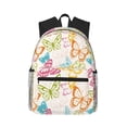 thumbnail image 1 of Lsque Retro Colorful Butterfly Classic Casual Backpack - Large Capacity Water-Resistant Backpack for School, Work, Travel, and Outdoor Activities, 1 of 8