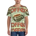 thumbnail image 1 of Lsque Retro Cover For Coffee Pattern Mens Polo Golf Shirts Funny Graphics Shorts Sleeve Button Shirts Baseball T-shirt-XX-Large, 1 of 7