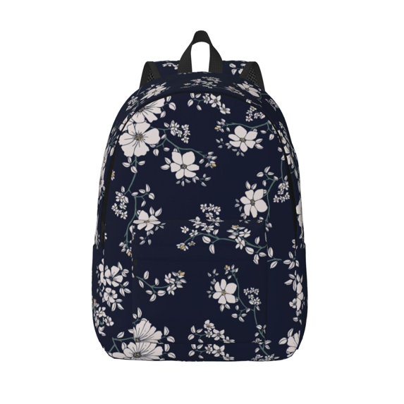 Lsque Retro Flower Pattern Canvas Daypack, Durable Backpack, High-quality Versatile Backpack,Vintage Compact Backpack-Small