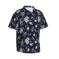 thumbnail image 1 of Lsque Retro Flower pattern Hawaiian Shirt for Men, Unisex Summer Beach Casual Short Sleeve Button Down Shirts-Small, 1 of 9