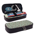 thumbnail image 1 of Lsque Retro Hippie Groovy Mushroom Printed Big Capacity PU Leather Pencil Case Large Pencil Pouch Stationery Pen Bag Pencil Holder for Teen, 1 of 6