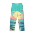 thumbnail image 1 of Lsque Retro Palm Beach Sunset Print Men's Pajama Pants, Lounge Pant - Comfortable Home Wear,Elastic Waistband, Stylish Design-XX-Large, 1 of 9