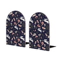 thumbnail image 1 of Lsque Retro Rabbit Flower Printed Wood Bookends,Non-Skid Bookend for Shelves,Heavy Duty Support Bookends,Non-Slip Foam Pads for Office, Home, and Library,1 Pair, 1 of 8