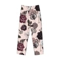thumbnail image 1 of Lsque Retro Red Black Roses Print Men's Pajama Pants, Lounge Pant - Comfortable Home Wear,Elastic Waistband, Stylish Design-XX-Large, 1 of 9