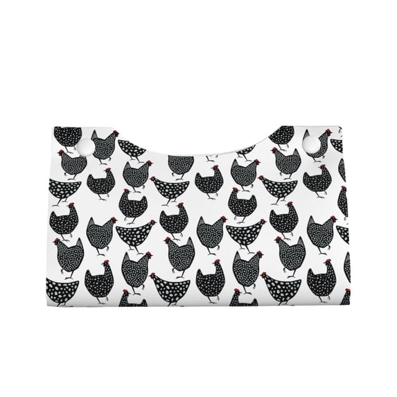 Lsque Retro Rooster Printed Long Tissue Box Cover Holder, Facial Paper Organizer Dispenser,Triangle with Bottom Belt, PVC Leather Decorative Organizer