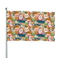 thumbnail image 1 of Lsque Retro Summer Stamp Pattern Flag,Retro Summer Stamp Printed Garden Flag 48 x 72 in - Double Sided Small Flags for Yard, 1 of 9
