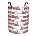 thumbnail image 1 of Lsque Retro Train pattern Laundry Hamper Basket, Tall Woven Rope Hamper Basket for Clothes, Lightweight Storage Basket, Collapsible Waterproof-Medium, 1 of 8