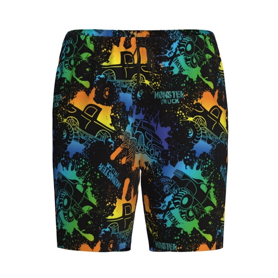 Lsque Retro Truck Mens Sleep Pajama Shorts,Short Pajama Pants, Cotton Ultra-Soft Knit-4X-Large