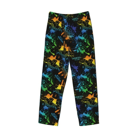 Lsque Retro Truck Print Men's Pajama Pants, Lounge Pant - Comfortable Home Wear,Elastic Waistband, Stylish Design-Small