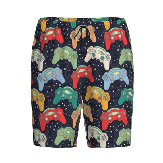 Lsque Retro Video Game Mens Sleep Pajama Shorts,Short Pajama Pants, Cotton Ultra-Soft Knit-3X-Large