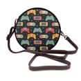 thumbnail image 1 of Lsque Retro Video Game Pattern Shoulder Bag – Microfiber Leather Crossbody with Detachable Strap & Handle Ring, Waterproof & Durable, Elegant Everyday Carry, 1 of 5