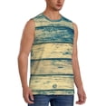 thumbnail image 1 of Lsque Retro Wooden Print Men's Cotton Blend Sleeveless Muscle Shirts (S-3XL)- Moisture Wicking, Odor Protection, UPF 30+,XX-Large, 1 of 8