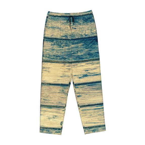 Lsque Retro Wooden Print Women's Pajama Pants, Lounge Pant - Comfortable Home Wear,Elastic Waistband, Stylish Design-Medium