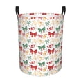 thumbnail image 1 of Lsque Retro bows Pattern Laundry Hamper Basket, Tall Woven Rope Hamper Basket for Clothes, Lightweight Storage Basket, Collapsible Waterproof-Small, 1 of 6
