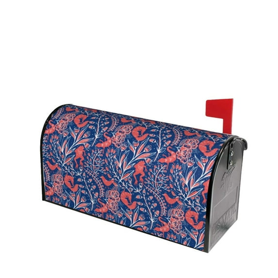 Lsque Retro plants forest animals Mailbox Cover Standard Size ,Magnetic Mailbox Covers Post Wraps Letter Box Cover -25.5x21 in