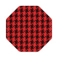 thumbnail image 1 of Lsque Retro red and Black Houndstooth Pattern 4" Drink Coasters Set of 6, Leather Absorbent Coasters, Table Coaster Set Decorative Coffee Cup Coasters Housewarming Gift,Octagon, 1 of 7