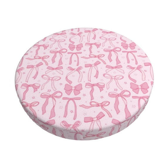 Lsque Ribbon Bow Pattern Round Bar chair cushion covers Velvet Fabric Premium Comfort Protects from Scratches and Stains for 14-17 Inch Chair-12 inch