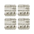 thumbnail image 1 of Lsque Rice Harvest Pattern 4" Drink Coasters Set of 4, PVC Leather Absorbent Coasters, Table Coaster Set Decorative Coffee Cup Coasters Housewarming Gift -Square, 1 of 6