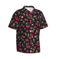 thumbnail image 1 of Lsque Ripe Red Cherry pattern Hawaiian Shirt for Men, Unisex Summer Beach Casual Short Sleeve Button Down Shirts-XX-Large, 1 of 9