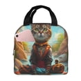 thumbnail image 1 of Lsque Riverside Meditating Cat Pattern Lunch Bag Women/Men Insulated Lunch Box,Small Leakproof Cooler Food Lunch Containers Reusable High Capacity Lunch Tote Bags, 1 of 6