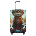 thumbnail image 1 of Lsque Riverside Meditating Cat Printed Luggage Cover, Travel Luggage Protector,Scratch and Dirt Resistant, Fits 18-32 Inch Luggage - Medium, 1 of 9