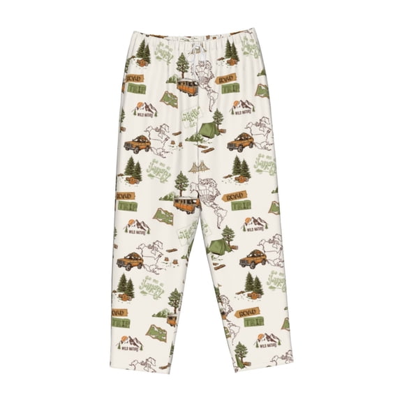 Lsque Road Trip Print Women's Pajama Pants, Lounge Pant - Comfortable Home Wear,Elastic Waistband, Stylish Design-Medium