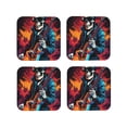 thumbnail image 1 of Lsque Rock Skull Singer Pattern 4" Drink Coasters Set of 4, PVC Leather Absorbent Coasters, Table Coaster Set Decorative Coffee Cup Coasters Housewarming Gift -Square, 1 of 6