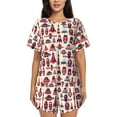 thumbnail image 1 of Lsque Rocket Pattern Women's Short-Sleeved Pajama Set - 2 Piece Soft and Lightweight Sleepwear Set-Medium, 1 of 9