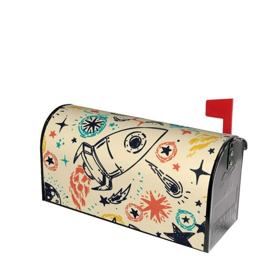 Lsque Rockets Mailbox Cover Standard Size ,Magnetic Mailbox Covers Post Wraps Letter Box Cover -21x18 in