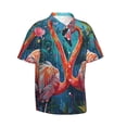 thumbnail image 1 of Lsque Romantic Flamingo Pair pattern Hawaiian Shirt for Men, Unisex Summer Beach Casual Short Sleeve Button Down Shirts-3X-Large, 1 of 9