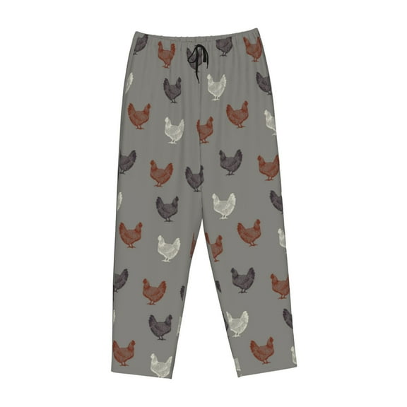 Lsque Rooster Print Women's Pajama Pants, Lounge Pant - Comfortable Home Wear,Elastic Waistband, Stylish Design-Large