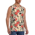 thumbnail image 1 of Lsque Roosters And Peonies Flowers Print Men's Cotton Blend Sleeveless Muscle Shirts (S-3XL)- Moisture Wicking, Odor Protection, UPF 30+,XX-Large, 1 of 8
