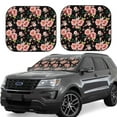 thumbnail image 1 of Lsque Rose Flowers 2 PCS Windshield Sun Shade | CarFoldable Window Covers | Car Accessories Reflect UV for Universal Cars SUV Truck | Small, 1 of 7