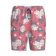thumbnail image 1 of Lsque Rose Flowers Mens Sleep Pajama Shorts,Short Pajama Pants, Cotton Ultra-Soft Knit-Small, 1 of 9